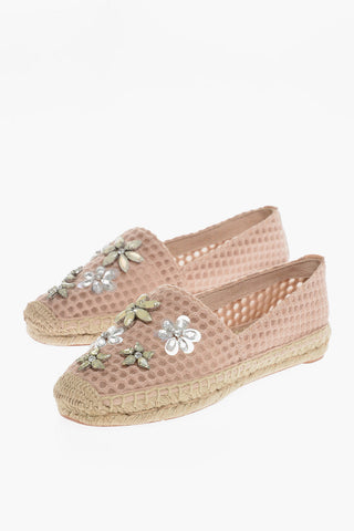 Mesh Espadrillas With Jewel Detail