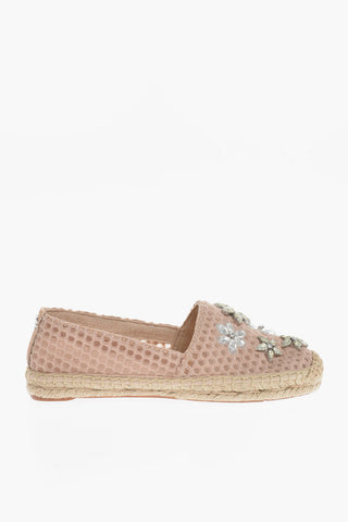 Mesh Espadrillas With Jewel Detail