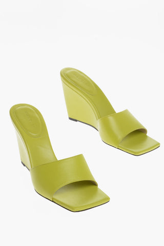 Square Toe Leather GAIA Sandals with Wedge 9cm