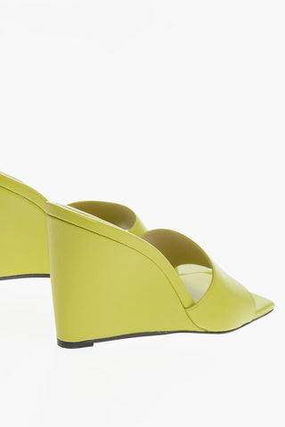 Square Toe Leather GAIA Sandals with Wedge 9cm