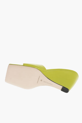 Square Toe Leather GAIA Sandals with Wedge 9cm