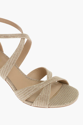 MICHAEL Golden Effect Lurex KINSLEY Ankle Strap 7,5cm