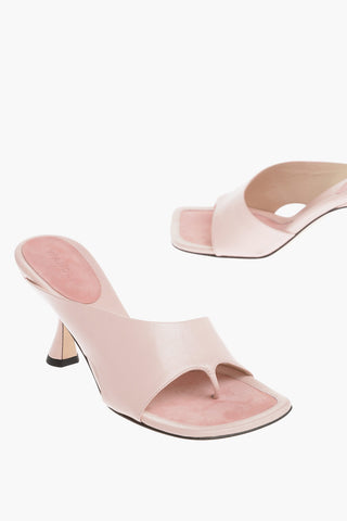 Leather JULIO Thong Sandals with Spool Heel 7.5cm
