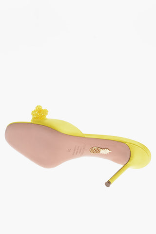 Satin CHAIN OF LOVE Sandals with Beads Applied on the Band Heel 8.5cm