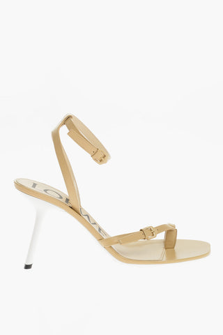 Leather Ankle Strap Sandals 10cm