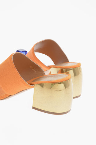 Ponyskin Thong Sandals with Golden Heel 7cm