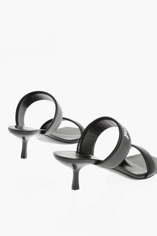 Logo print Leather Sandals Heel 5 cm