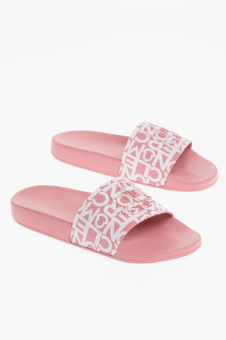 Rubber JEANNE Slides With Logo Print