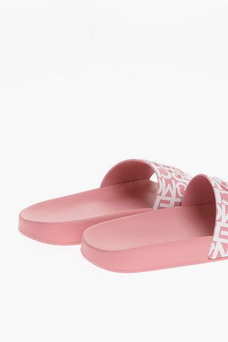 Rubber JEANNE Slides With Logo Print
