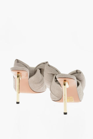 Linen Mules With Bow Heel 10cm