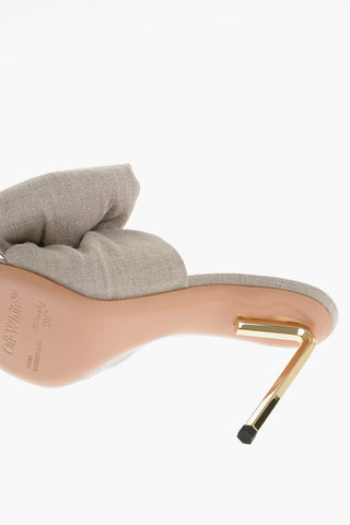 Linen Mules With Bow Heel 10cm