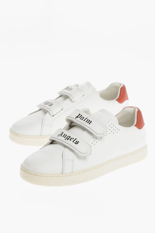 Sneakers Low-Top In pelle Con Chiusura Stretch