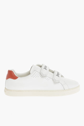 Sneakers Low-Top In pelle Con Chiusura Stretch