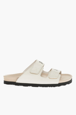 Slides In Pelle Con Stampa Logo E Chiusura Strech