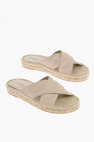 Crisscorss leather Espadrillas Slides