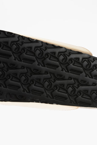 Slides In Pelle Con Stampa Logo E Chiusura Strech