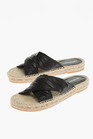 Crisscorss leather Espadrillas Slides