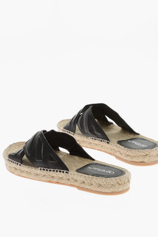 Crisscorss leather Espadrillas Slides