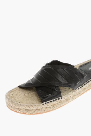 Crisscorss leather Espadrillas Slides