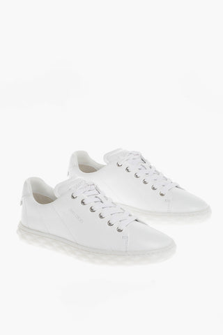Solid Color Leather DIAMOND LIGHT Low Top Sneakers