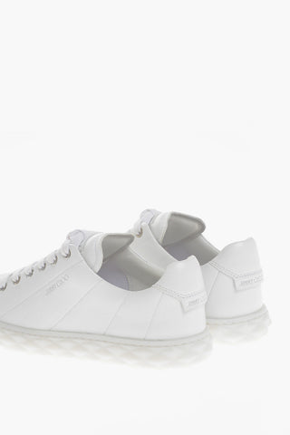 Solid Color Leather DIAMOND LIGHT Low Top Sneakers