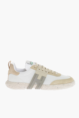 Leather and Suede 3R Low-Top Sneakers with Rubber Logo