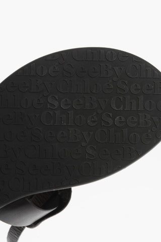 SEE BY Leather Thong Sandals with Golden Maxi Detail