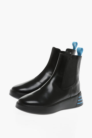 Patent Leather Chelsea Booties with Sole 4,5cm