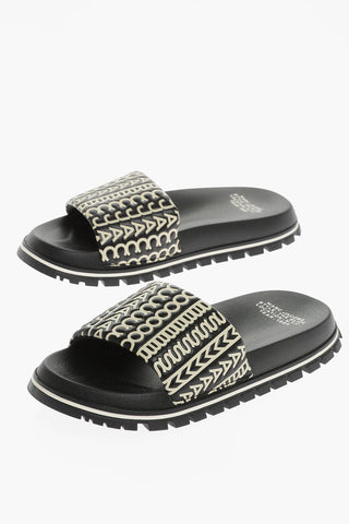 Slides in Pelle con Logo All-Over