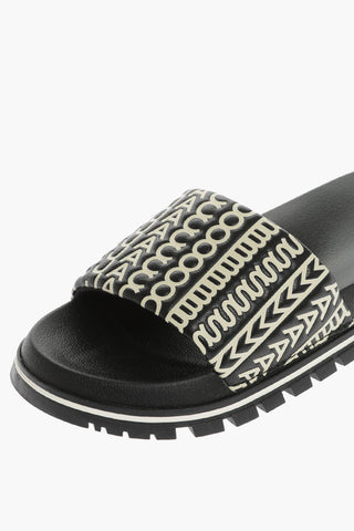 Slides in Pelle con Logo All-Over