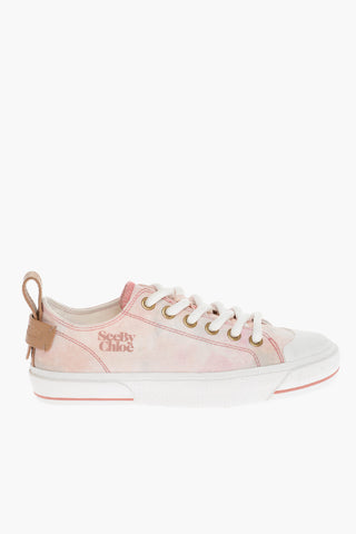 SEE BY Tie Dye Effect Low-Top Sneakers with Leather Details