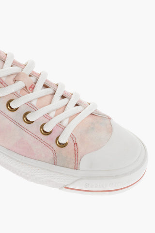 SEE BY Tie Dye Effect Low-Top Sneakers with Leather Details
