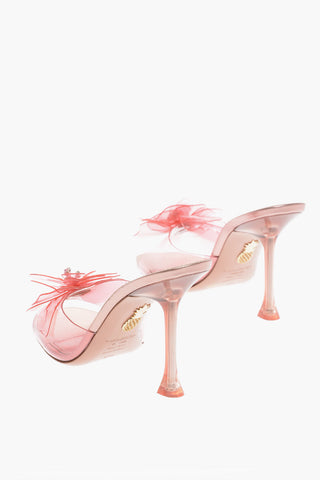 Metallic Leather and Pvc ZSA ZSA Sandals with Flower Detail Heel 9.5cm