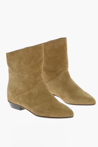 Suede Point Toe Ankle Boots