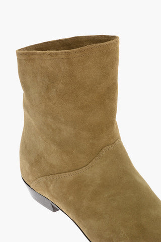 Suede Point Toe Ankle Boots
