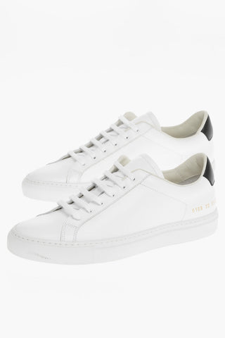 WOMAN Leather Low-Top Sneakers with Contrast detail