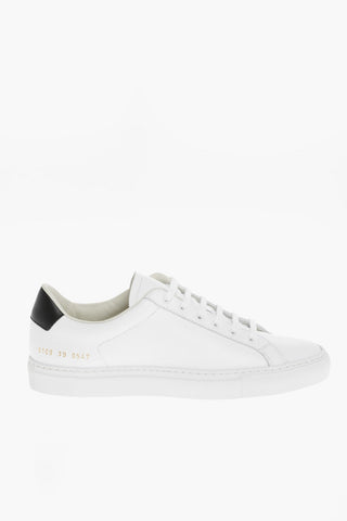 WOMAN Leather Low-Top Sneakers with Contrast detail