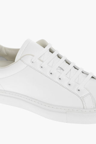 WOMAN Leather Low-Top Sneakers with Contrast detail