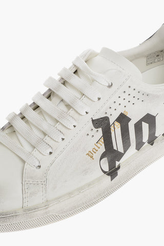 Vintage Effect Leather SPRAYPRINT Low-Top Sneakers