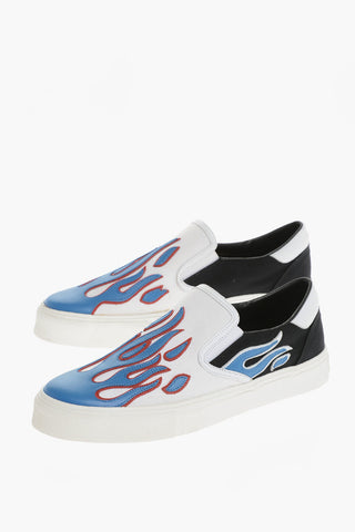 Slip On In Tessuto FLAME Con Dettaglio In Pelle