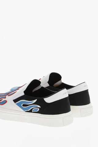Slip On In Tessuto FLAME Con Dettaglio In Pelle
