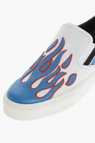 Slip On In Tessuto FLAME Con Dettaglio In Pelle