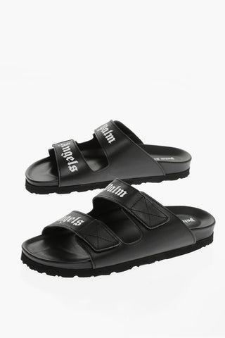 Slides In Pelle Con Stampa Logo E Chiusura Strech