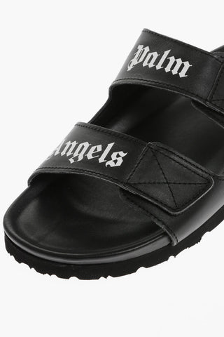 Slides In Pelle Con Stampa Logo E Chiusura Strech