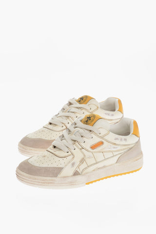Leather UNIVERSITY Low-Top Sneakers Vintage Effect