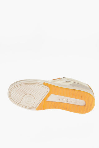 Leather UNIVERSITY Low-Top Sneakers Vintage Effect