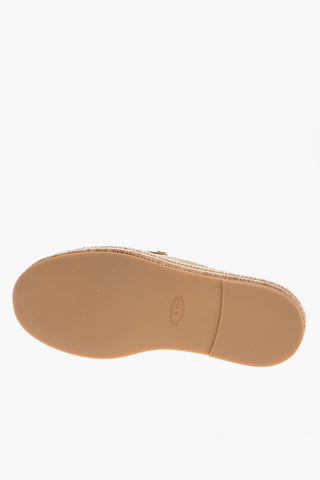 Sabot in Rafia con Rifiniture in Pelle e Platform 5cm