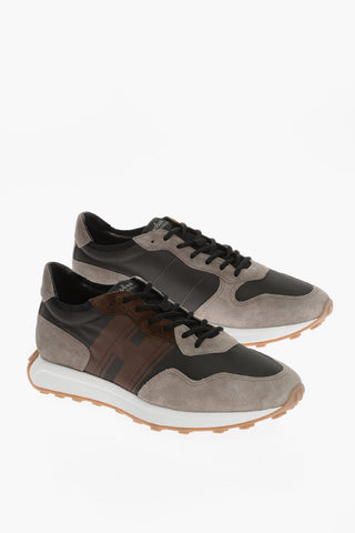 Fabric and Suede Low-Top Sneakers