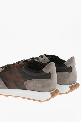 Fabric and Suede Low-Top Sneakers