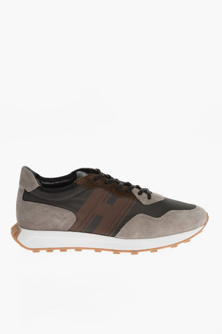 Fabric and Suede Low-Top Sneakers